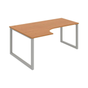 Pracovný stôl UNI O, ergo, pravý, 180x75,5x120 cm, jelša/sivá