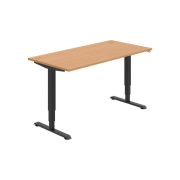 Pracovný stôl RUN, ZO, 3S, 160x64,5-130,5x80 cm, buk/čierna