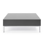 Konferenčný stolík S 2 H, 85x85x30 cm, farba sivá, nohy chróm