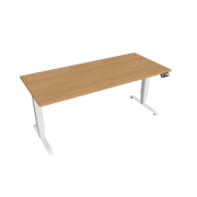 Pracovný stôl Motion, PO, 3S, 180x61 - 128x80 cm, dub/biela