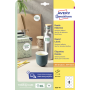 Etikety univerzálne kruhové 65mm Avery A4 10 hárkov