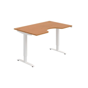Pracovný stôl Motion Ergo, ZO, 2S, 140x70,5-120,5x90 cm, jelša/biela