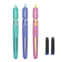 Plniace pero KEYROAD, ergonomické, 2 náplne zdarma, blister, mix farieb