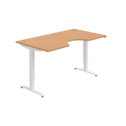 Pracovný stôl Motion Ergo, ZO, 2S, 160x70,5-120,5x90 cm, buk/biela